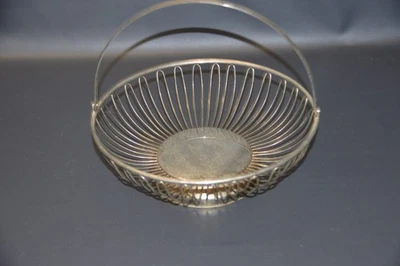 Vintage Drahtschale Metall Silberfarben 50er Jahre Design Ø 24 cm Obstkorb - Bild 1 von 4