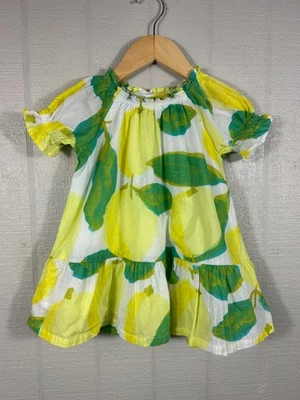 Vestido Tea Collection Bebé Niñas 12-18 Meses Amarillo Estampado Limón Forrado Volantes Foto 1 de 4