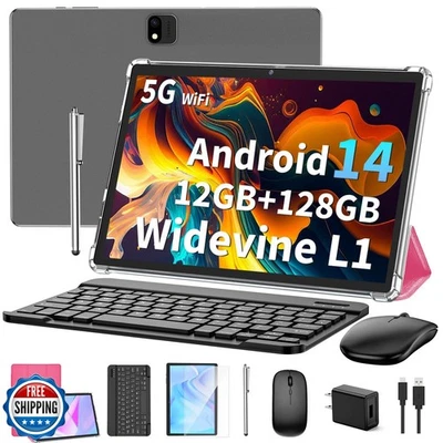 JJGJ Android 14 Tablet with Keyboard, 12GB RAM (6+6), 128GB Stora - Image 1 of 4