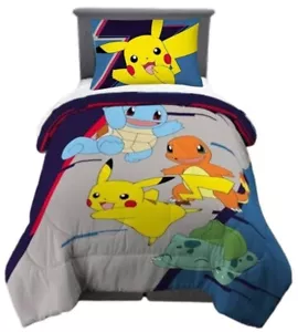 Pikachu Lightning Bolt Kids 2pc Reversible Twin/Full Comforter Set-W18665171156 - Picture 1 of 13