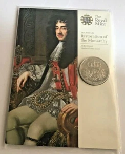 Simply Coins~ 2010 Restoration of the Monarchy Five 5 Pound Coin Pack BU BUNC - Picture 1 of 4