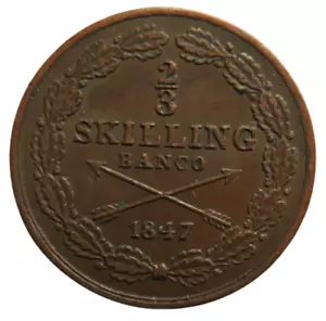 More details for 1847 sweden 2/3 skilling coin