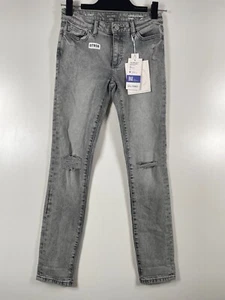 BNWT DL1961 Girls Hybrid Harper Boyfriend Straight Distressed Jeans Gray Sz 14 - Picture 1 of 13