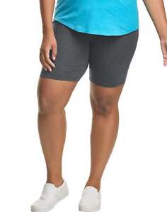 Just My Size Women Bike Shorts Stretch Cotton Jersey Sports Plus Size Black Grey