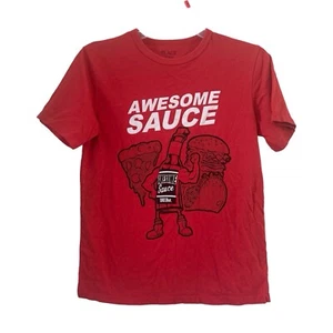 Place Awesome Sauce T Shirt Red Short Sleeve Size Large Youth Girls - Picture 1 of 9
