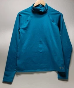 Under Armour Youth Coldgear Fitted Mock Neck Pullover Shirt Blue Size XL  - Picture 1 of 6