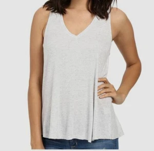 $75 Heather Women's Gray Sleeveless V-Neck Stretch Casual Shirt Tank Top Size S - Picture 1 of 1