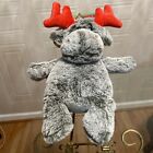 Multipet 11” Gray Marty Moose Reindeer Antlers Plush Stuffed Animal Lovey Toy