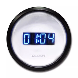 MGS 52mm Digital Clock Gauge Blue LED 24 Hour Format 12 / 24 V - Picture 1 of 6