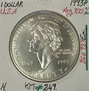 ETATS-UNIS - USA - 1 DOLLAR 1993 P - Pièce de Monnaie en argent // NEUVE - Picture 1 of 2