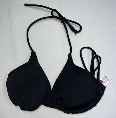 Top de bikini OP String triángulo para mujer talla Jr mediana 7 9 negro traje de baño acolchado Foto 1 de 4