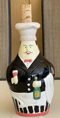 MILTON & LOUIS PINTADA A MANO CERÁMICA CHEF VINAGRE / BOTELLA DE ACEITE 8" DE ALTO Foto 1 de 4