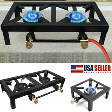 Portable Double 2 Burner Gas Propane Stove Outdoor Camping Picnic BBQ Cooker US