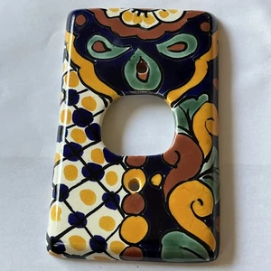 Cubierta de placa de salida única Talavera arte pintado a mano México Envío gratuito EE. UU. - Imagen 1 de 5