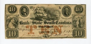 1860 $10 The Bank of the State of SOUTH CAROLINA Note - Picture 1 of 2