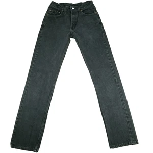 VTG Levi's 505 Mens Jeans 29x34 Black Straight Leg High Rise Grunge Made In USA - Picture 1 of 17