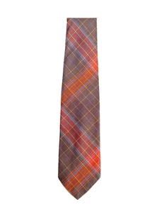 Vintage Sambo’s Restaurant Uniform Tie Brown Plaid 1970s Retro Employee Neckwear - Picture 1 of 2