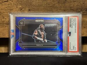 2023 Panini Prizm WWE Blue Prizm # 71 Triple H Legends /199 PSA 9