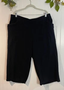 Lane Bryant Womens Black Cotton Rayon Elastic Waist Short Size 18 - Picture 1 of 21
