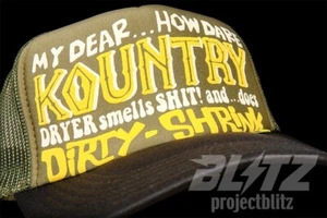 KAPITAL KOUNTRY DIRTY SHRINK TRUCKER CAP HAT OLIVE GREEN BLACK SNAPBACK - Picture 1 of 3