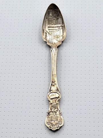 Vtg Arthur A. Everts Co. Jeweler Dallas TEXAS Gold tone Souvenir Spoon Cover