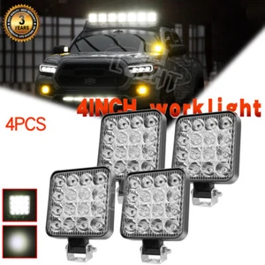 4PCS LED Work Light Truck OffRoad Tractor Spot Flood Lamps SUV 12V Square 4 Inch - Foto 1 di 9