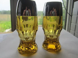 AGITADOR DE SAL Y PIMIENTA DE VIDRIO ÁMBAR ANCHOR HOCKING (GEORGIANO) - Imagen 1 de 8