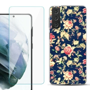 TPU Case for Samsung Galaxy S21 FE 5G, w/ Tempered Glass - Floral Garden - Picture 1 of 4