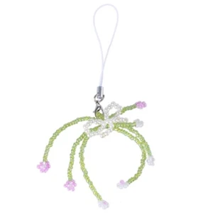 Beaded Flower Bowknot Pendant Hanging Rope Phone Strap Keychain Accessories - Photo 1/8