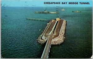 Chesapeake Bay Bridge Tunnel Virginia Posted Postcard VA - Picture 1 of 2