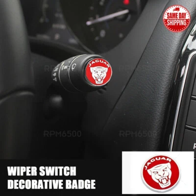 Jaguar XJ XE XF F-Pace Wiper Switch Decoration Button Emblem Sticker Badge Red - Image 1 of 4