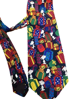 Corbata de cuello vintage de los 90 Snoopy Navidad cacahuetes regalo regalos Charles Schulz Foto 1 de 4