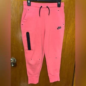 Nike tech fleece joggers Medium pink sportswear big kid woman small - Picture 1 of 7
