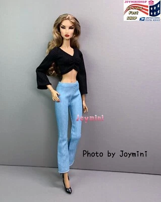 2件装时尚Royalty Integrity Poppy Parker NuFace娃娃衣服上衣T恤裤子 — 第 1/4 张图片