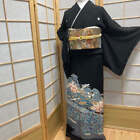 9342# Japanese Kimono Vintage Pure Silk Robe Traditional Kimono only sold 166cm