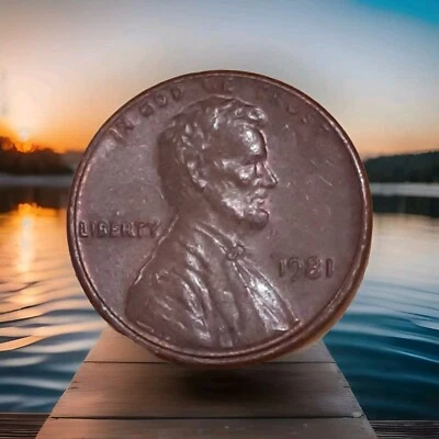 1981-P Lincoln Memorial Penny Chip Error Obverse, Double Die Reverse  - Image 1 of 4