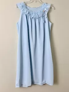 Camicia da notte vintage bambino blu peignoir taglia grande nylon trasparente pizzo camicia da notte nuova senza etichette - Foto 1 di 12