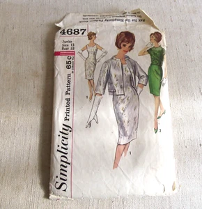 Vintage Sewing Pattern SIMPLICITY #4687 SZ Junior 13 Bust 33 Cut/Complete - Picture 1 of 3
