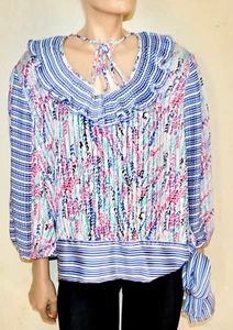 Diane Freis ruffle waist tie avant-garde top - Picture 1 of 6