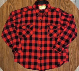De Colección Lana Melton Abotonada Franela Roja Cuadros Para Hombre Talla XL (¡Ver Medidas!) - Imagen 1 de 11