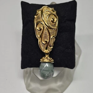 Designer Jose Barrera For Avon Venetian Mist Dangle Stone Brooch Pin Scrollwork - Picture 1 of 5