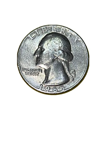 1965 Washington quarter no mint mark+ Rare+ Error's R Enlarged #1965-9# Cover