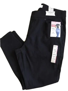 Size 20 W35 Levi Stratus Womens Pull On Super Skinny Black Pants Stretch Shaping - Picture 1 of 6