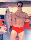 Vintage Photo Slide - Shirtless Man With Fish - Ca 1960S - S. America(?)