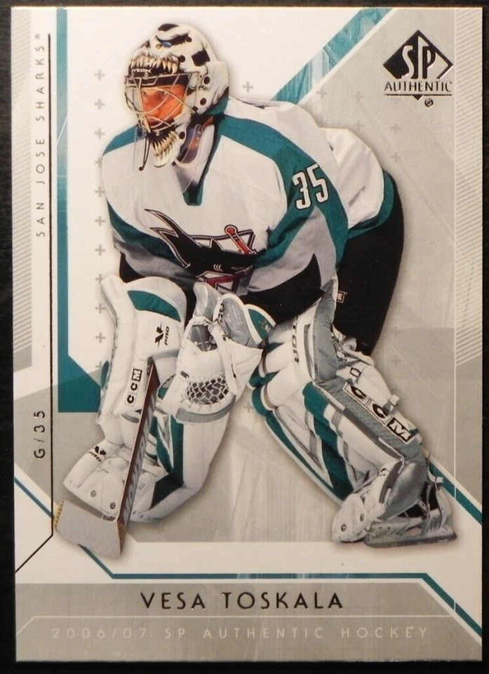 2006-07 06/07 SP Authentic #19 Vesa Toskala Jose Sharks - Image 1 of 2