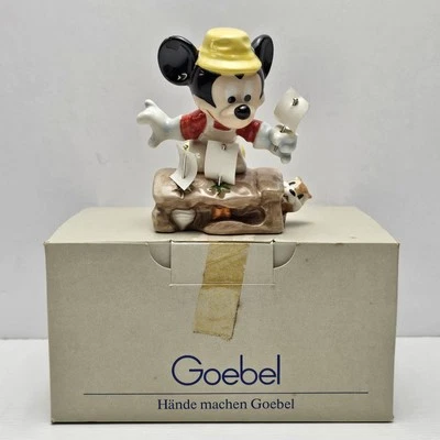 Estatuilla de porcelana de jardinero de Mickey Mouse de Goebel vintage de los años 80 jardinería con caja Foto 1 de 4