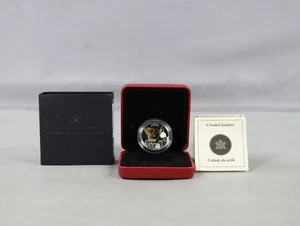 2004 Canada 50 Cent Clouded Sulphur Butterfly Sterling Silver Coin w/ COA + Box - Picture 1 of 3
