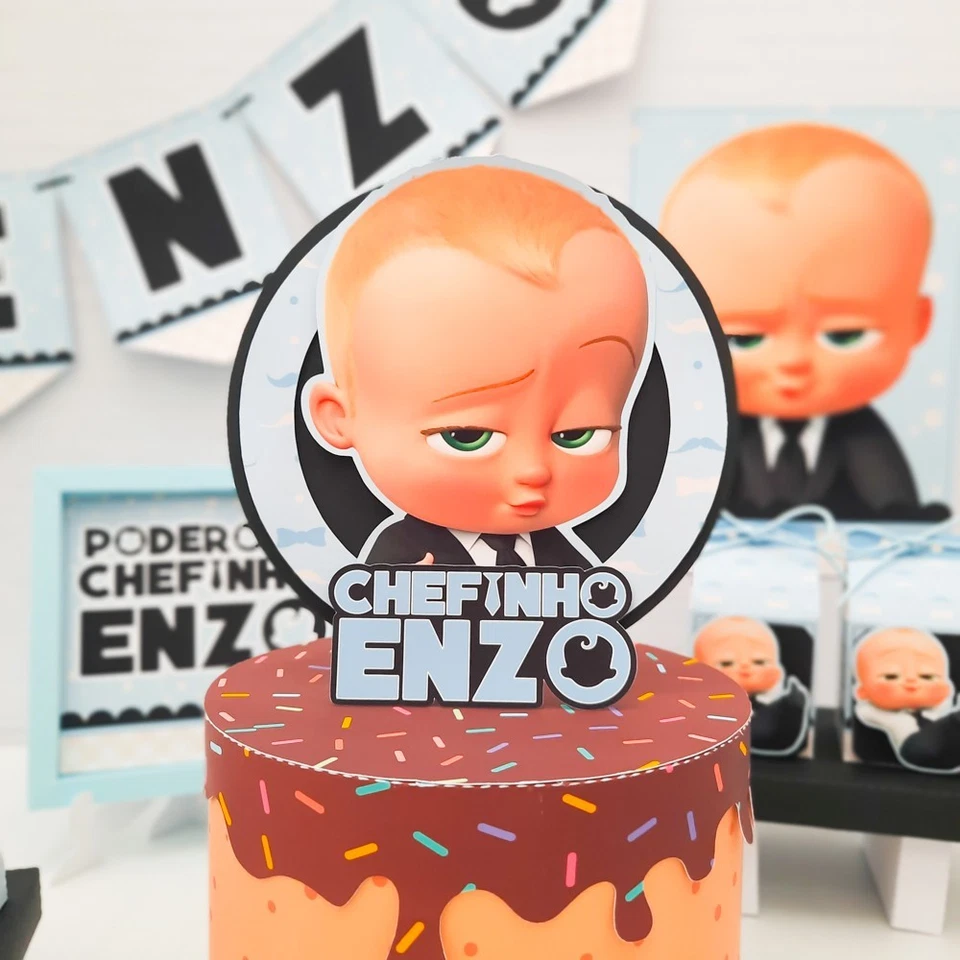 Decoração de bolo personalizada Boss Baby Celebration - Imagem 1 de 1