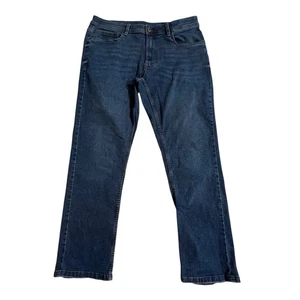 Pantalones de mezclilla para hombre TPJ 35x30 (medidos 37x30) ajustados azules The Perfect Jean - Imagen 1 de 9