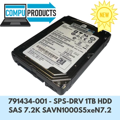 HPE 791434-001 - SPS-DRV 1TB HDD SAS 7.2K RPM SAVN1000S5xeN7.2 - Image 1 of 3